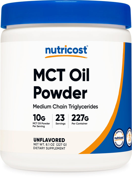 Front view of Nutricost MCT Oil Powder 0.5 lb