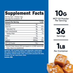 Serving scoop of Nutricost Salted Caramel MCT Oil Powder