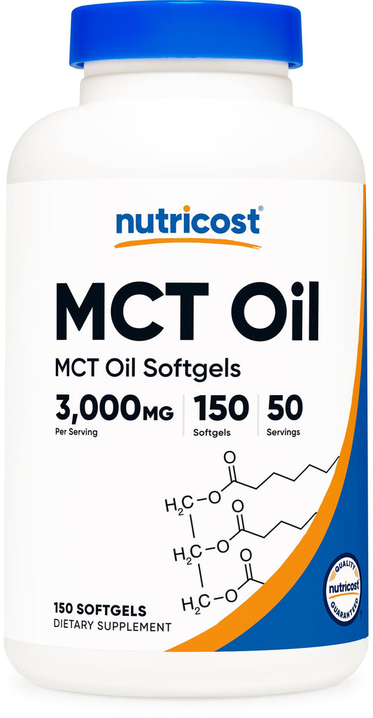 Nutricost MCT Oil Softgels 1000mg bottle front view