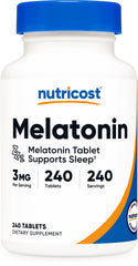 Nutricost Melatonin 3mg bottle with 240 tablets