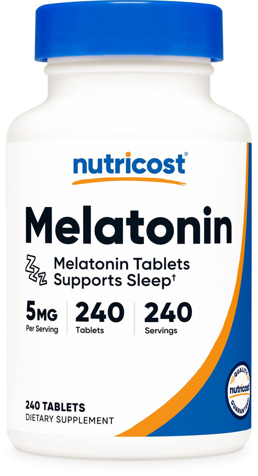 Nutricost Melatonin 5mg bottle - front view