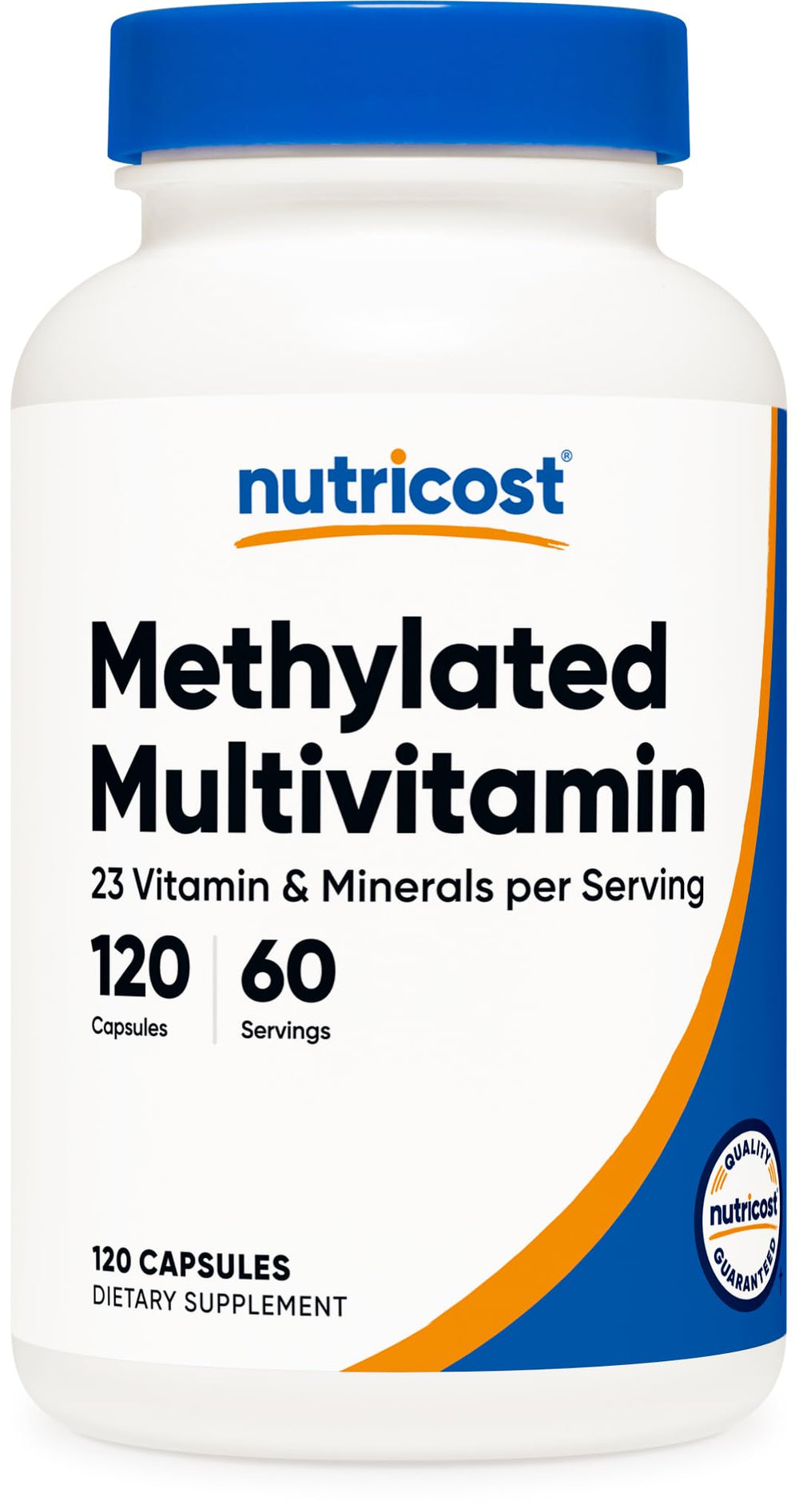 Front view of Nutricost Methylated Multivitamin bottle