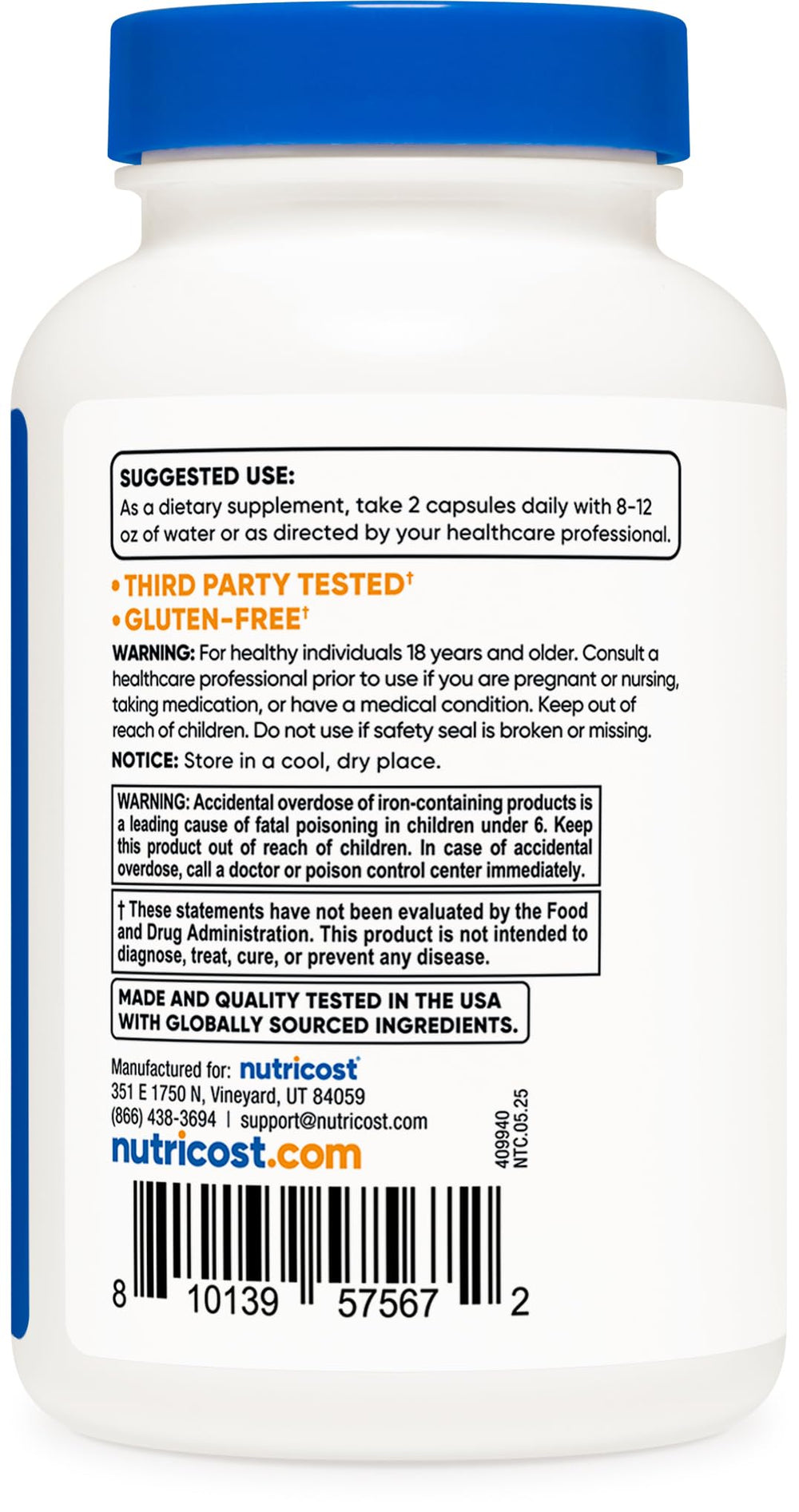 Gluten-free and third-party tested indicators