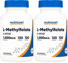 Hero image of Nutricost Methylfolate 1000mcg 120 vegetarian capsules, pack 2