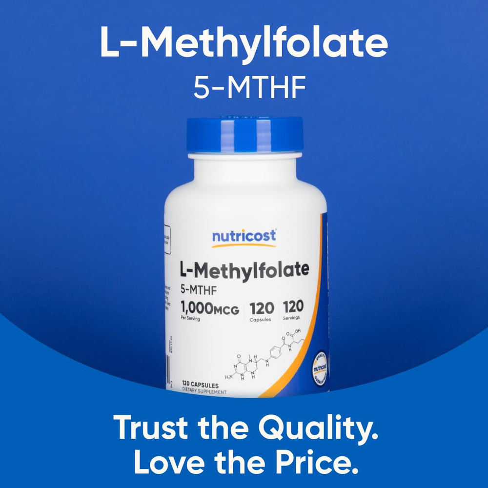 Image of ingredients for Nutricost Methylfolate 1000mcg 120 capsules