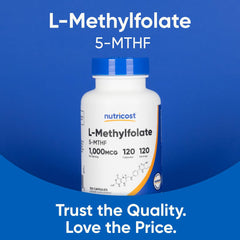 Image of ingredients for Nutricost Methylfolate 1000mcg 120 capsules