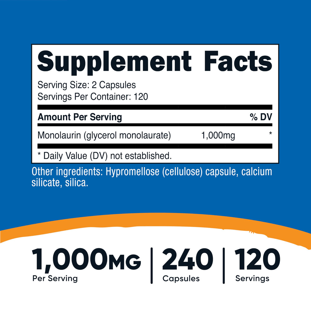 Serving size information: 120 servings per bottle (2 capsules per serving)