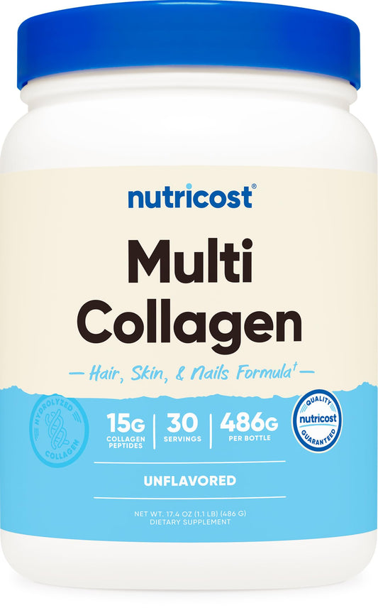 Nutricost Multi Collagen Protein Complex bottle with label