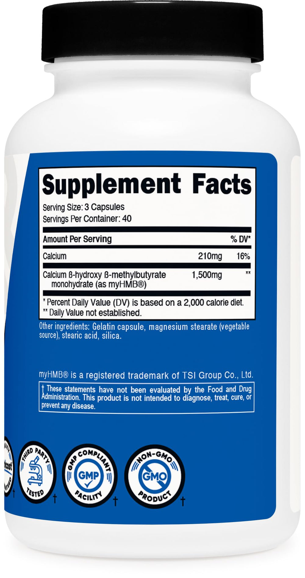 Nutricost myHMB packaging and labeling