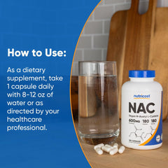 Close-up of NAC 600mg capsules