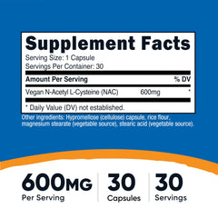Close-up of NAC 600mg capsules