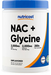 Nutricost NAC + Glycine Powder 250g Unflavored – 62 Servings