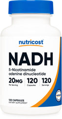 Nutricost NADH 20mg NADH supplement bottle - 120 capsules