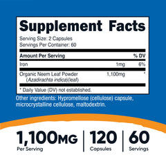 Packaging image of Nutricost Neem Leaf Capsules