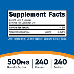 Nutricost Niacinamide bottle with white or blue lid
