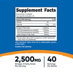 Close-up of Nutricost Omega-3 Wild-Caught Fish Oil bottle