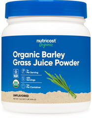 Nutricost Organic Barley Grass Juice Powder 1 lb unflavored package