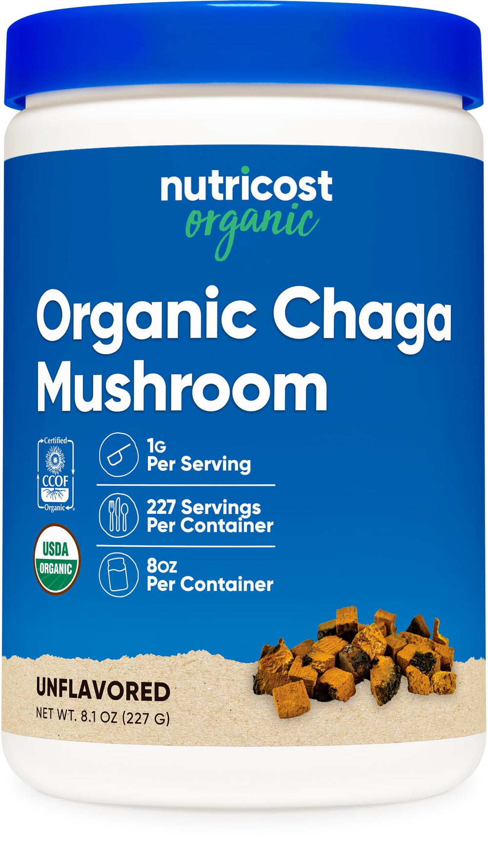 Nutricost Organic Chaga Mushroom Powder 8oz bottle