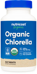 Nutricost Organic Chlorella 500mg bottle label