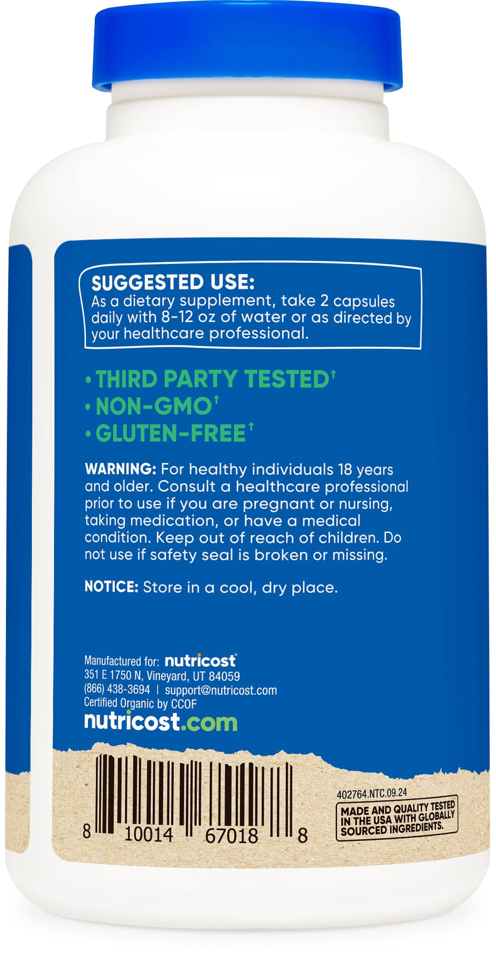 Facility seal indicating GMP compliant and FDA registered