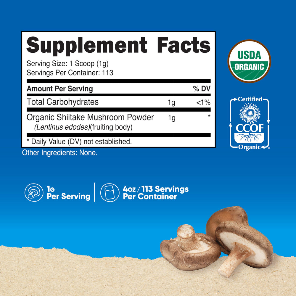Serving scoop included with Nutricost Organic Shiitake Powder