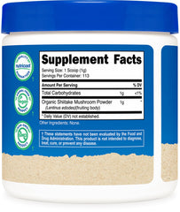 GMP facility and ISO testing badges for Nutricost Shiitake Powder made in USA