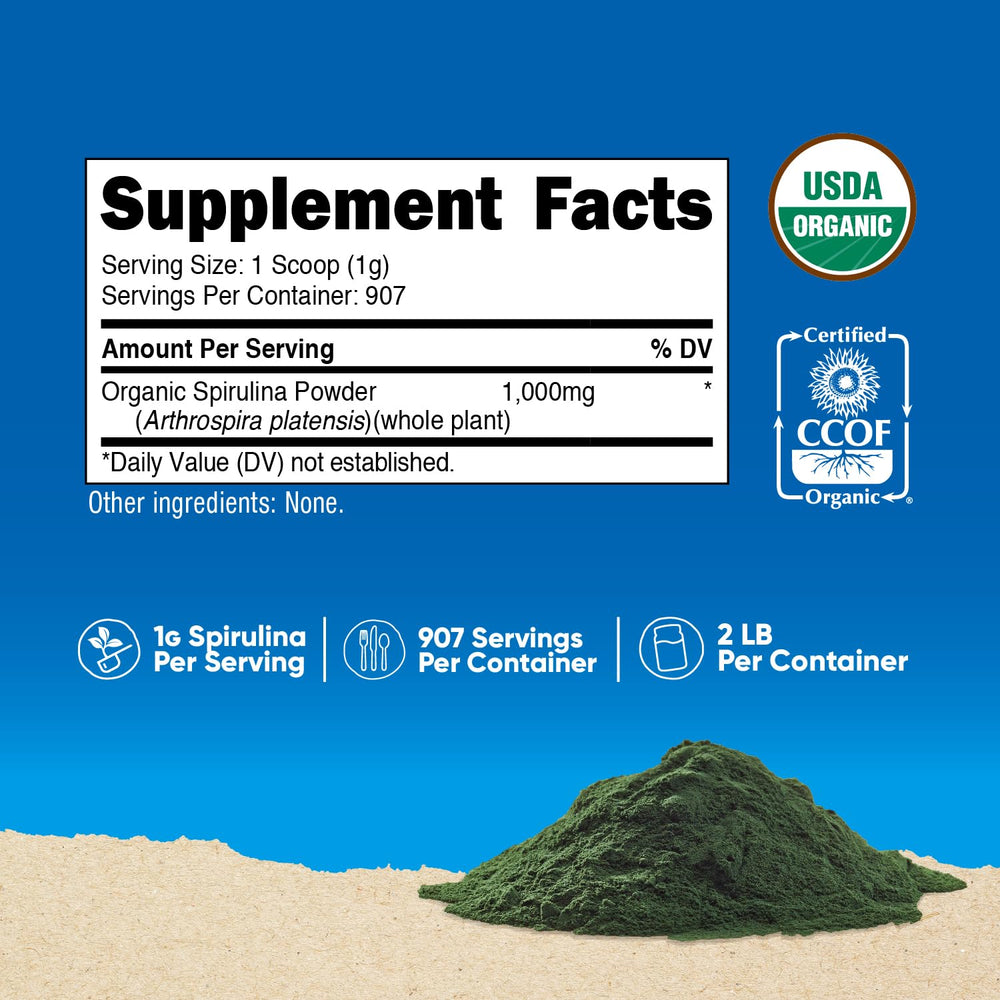 Nutricost Organic Spirulina Powder bottle