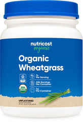 Nutricost Organic Wheatgrass Powder 1lb container label
