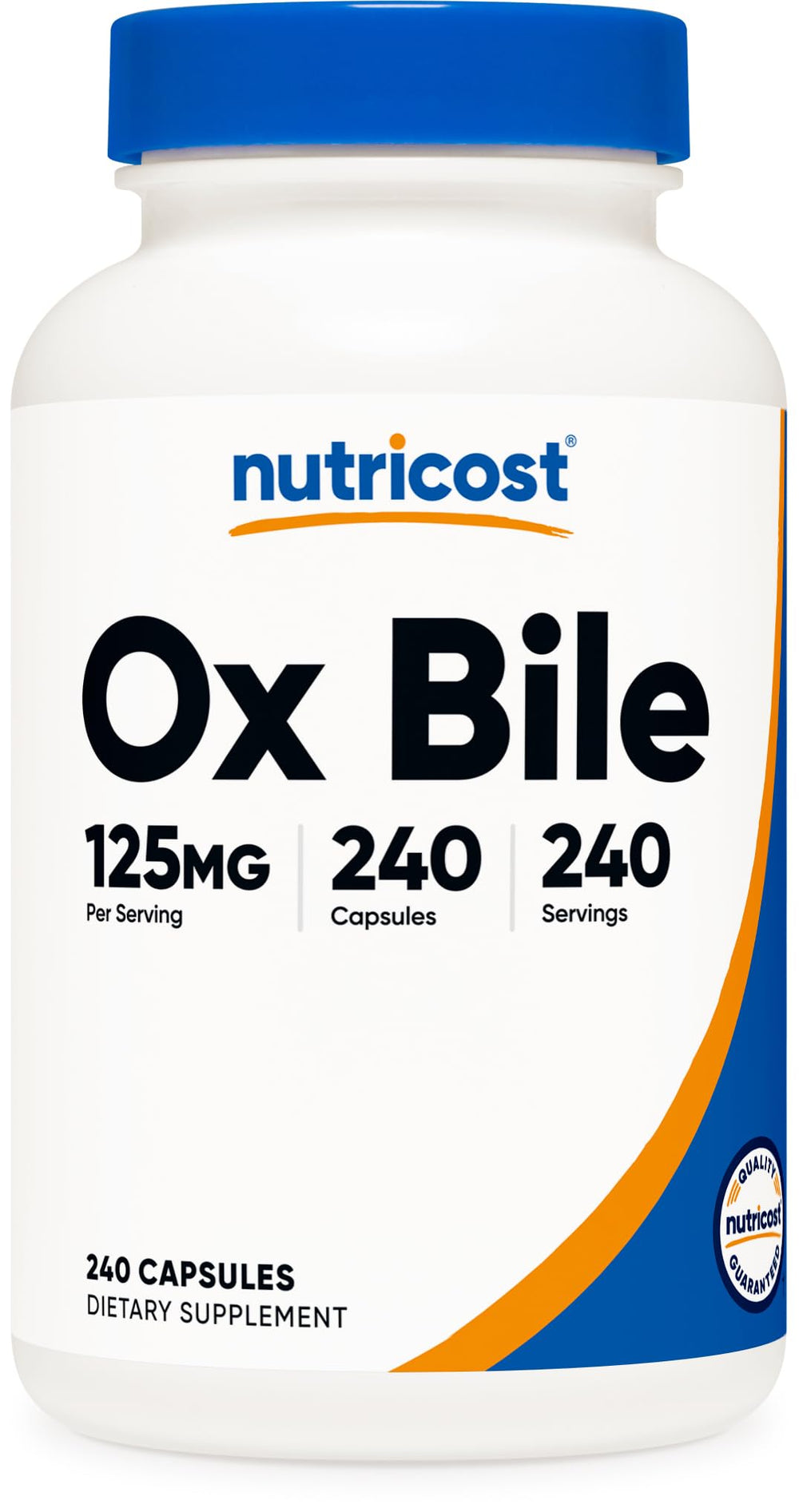 Nutricost Ox Bile Capsules bottle front with label