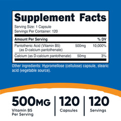 Close-up of pantothenic acid capsule (Vitamin B5)