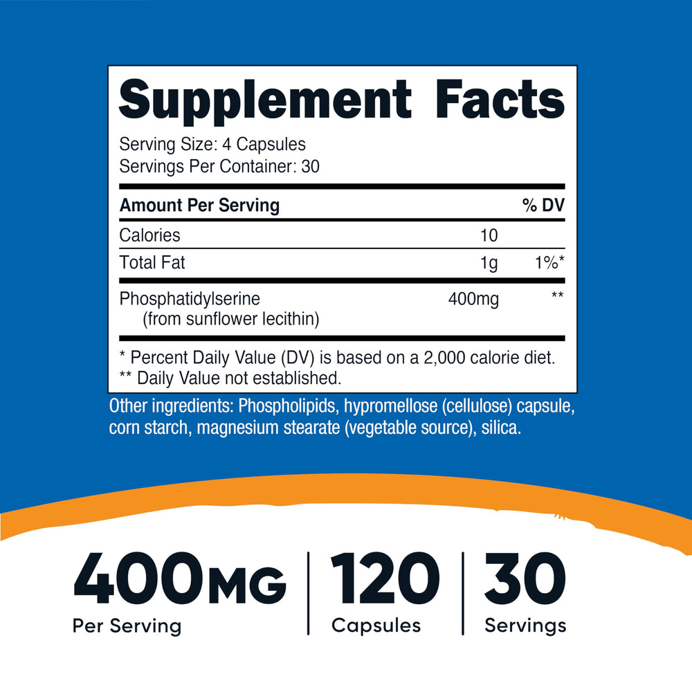 Serving size showing four plant-based capsules per serving
