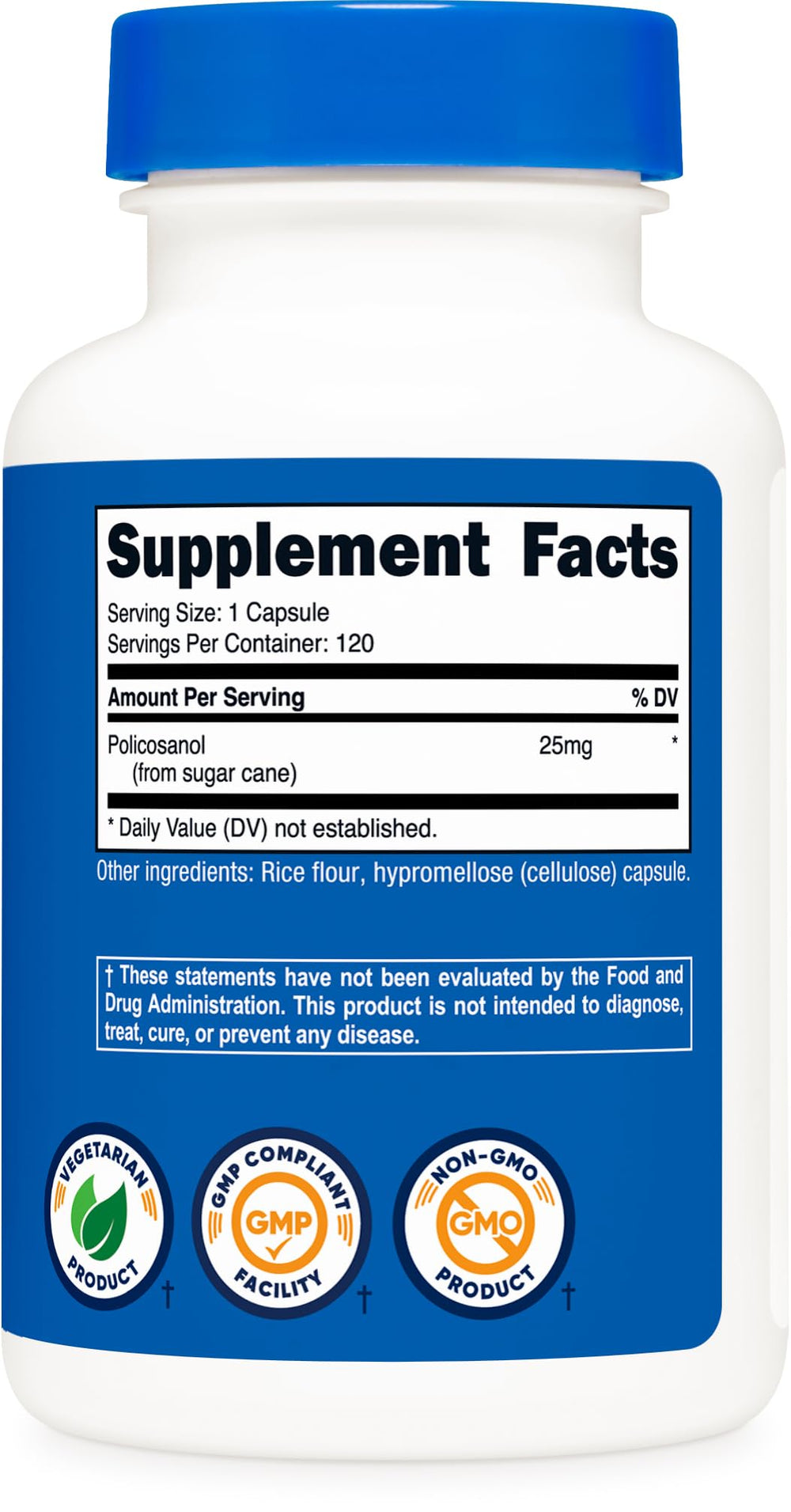 Nutricost Policosanol 25mg packaging and label