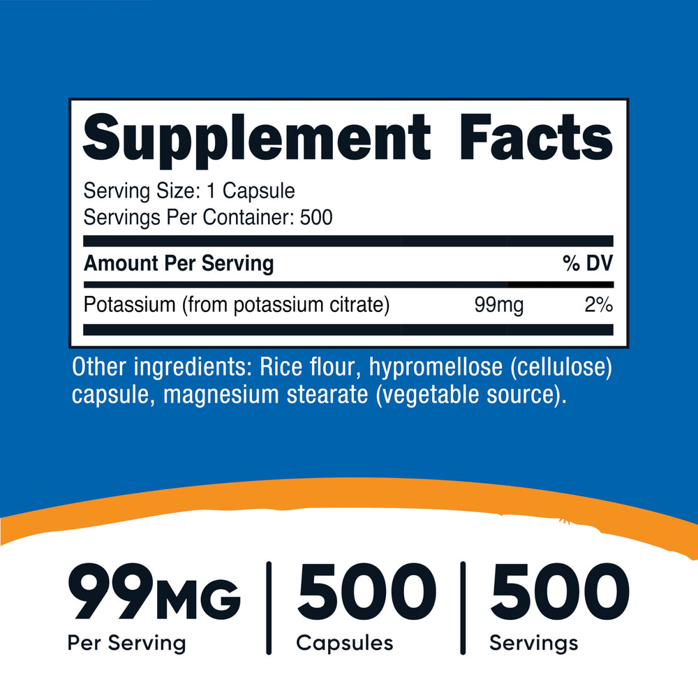 Close-up of Potassium Citrate 99mg capsules