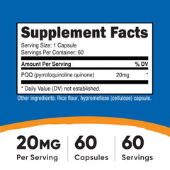 Close-up of Nutricost PQQ 20mg capsules