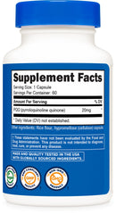 Non-GMO and gluten-free labeling on Nutricost PQQ