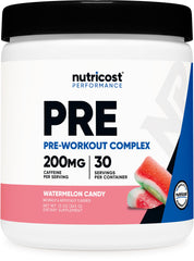 Nutricost Pre-Workout Powder Watermelon Candy 30 Servings – front packaging