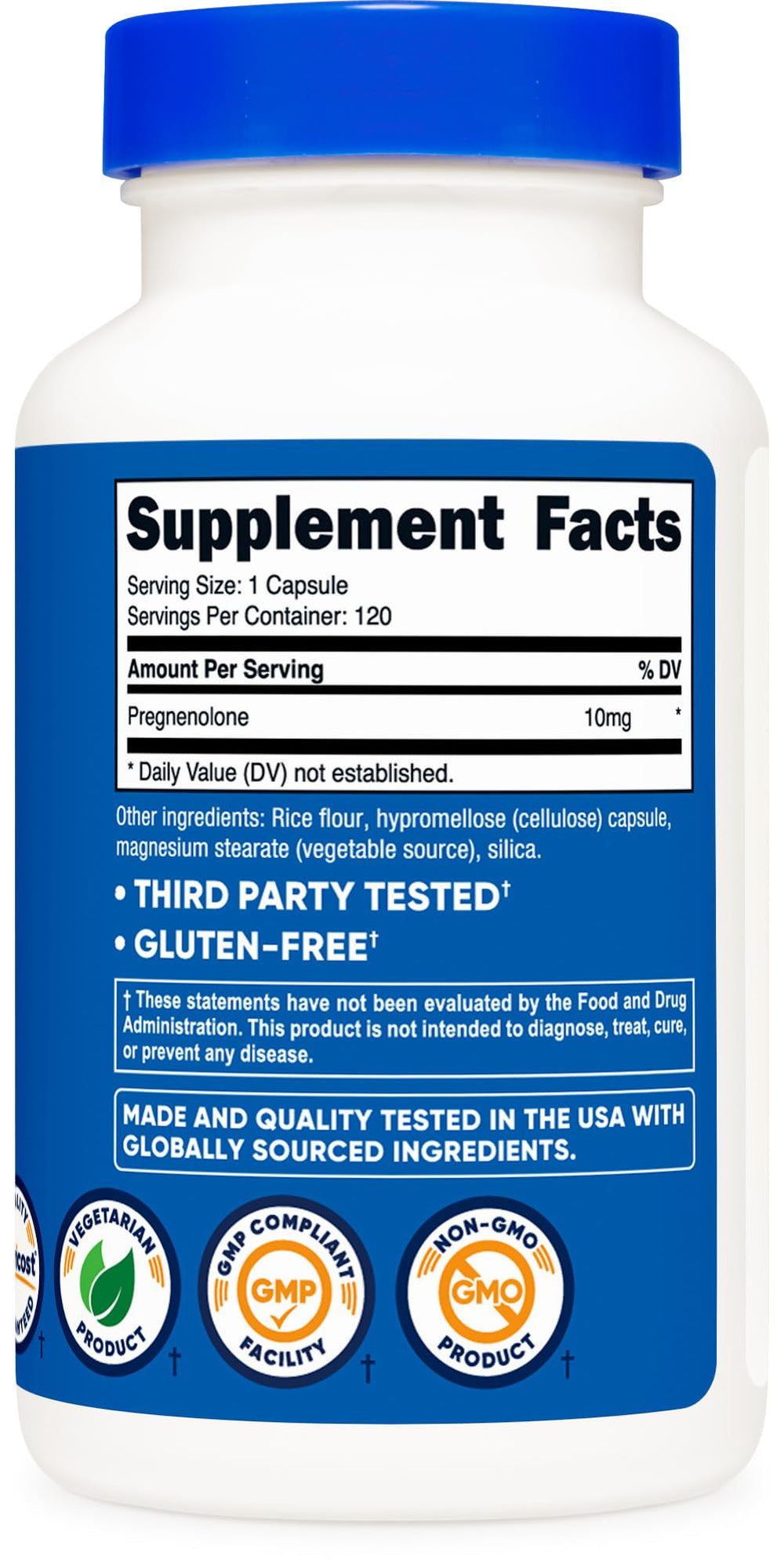 Non-GMO gluten-free vegetarian capsules packaging
