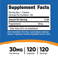 Bottle showing 120 vegetarian capsules