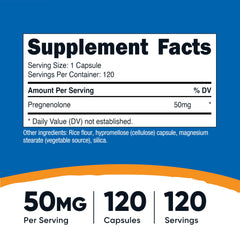 Open bottle showing 120 capsules