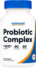Bottle of Nutricost Probiotic Complex 10 Billion CFU with 60 capsules