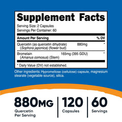 Quercetin and Bromelain ingredients graphic