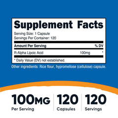 Nutricost R-ALA 100mg 240 Veggie Capsules