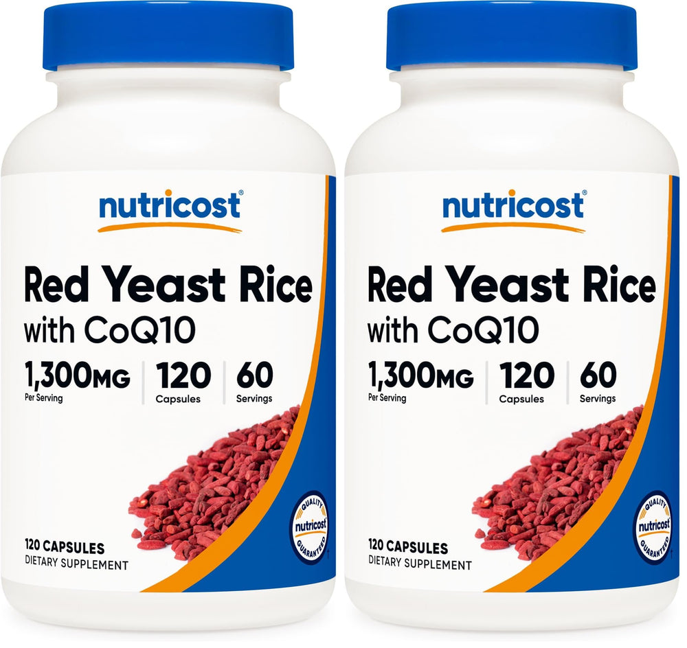 Nutricost Red Yeast Rice with CoQ10 bottle and label