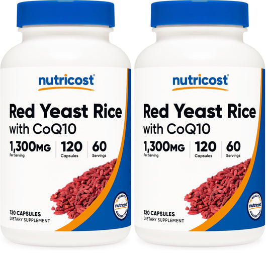Nutricost Red Yeast Rice with CoQ10 bottle and label