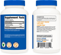 Nutrition facts panel on Nutricost bottle