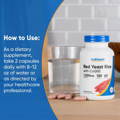 Serving size illustration showing two capsules per serving