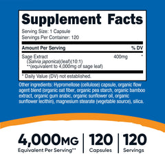 Close-up of Sage Extract capsule showing 10:1 concentration
