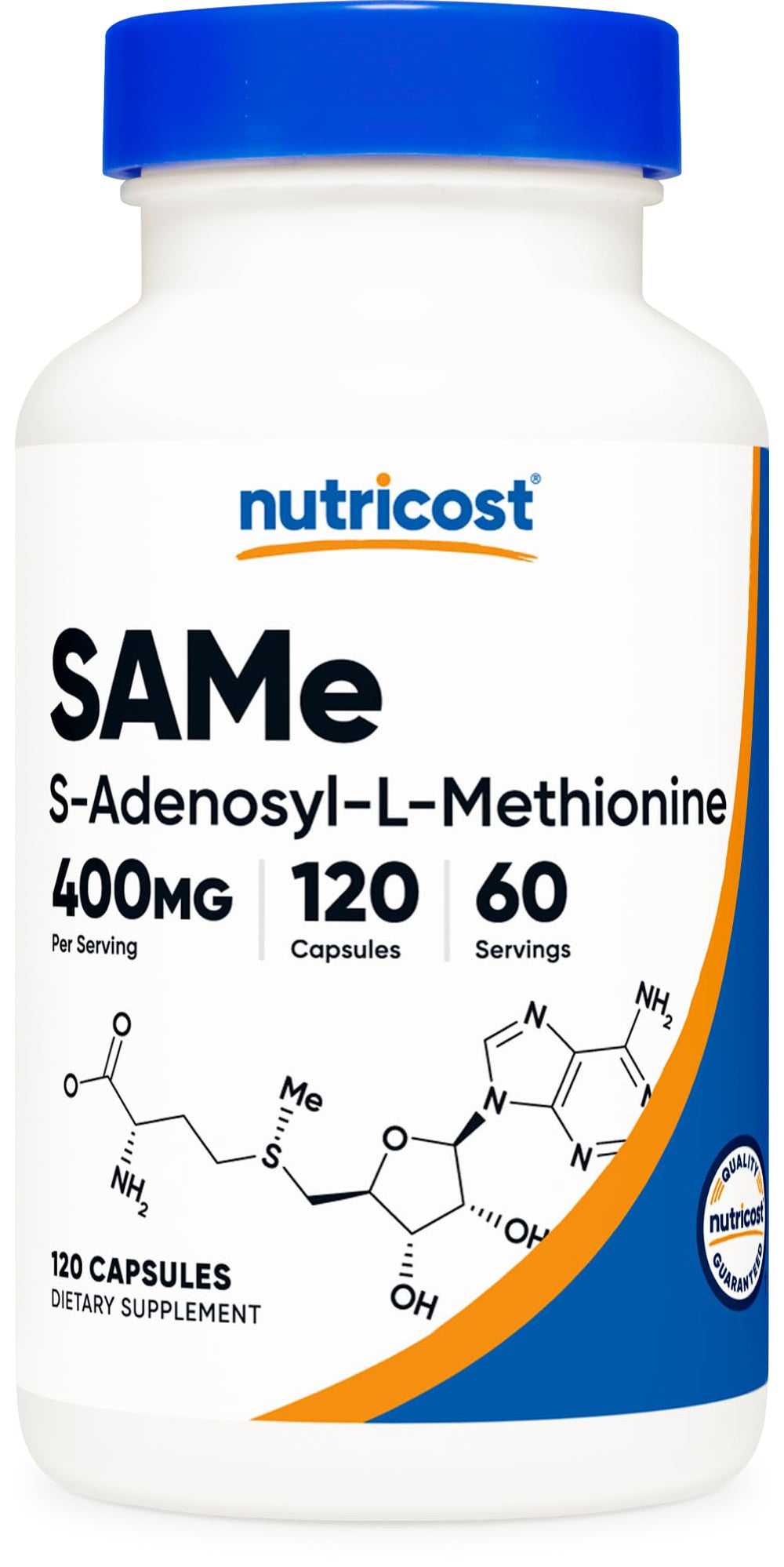 Nutricost SAM-e bottle with 120 veggie capsules