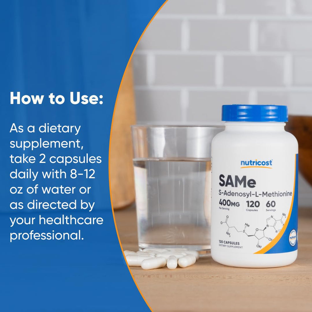 Ingredients and nutrition facts for Nutricost SAM-e