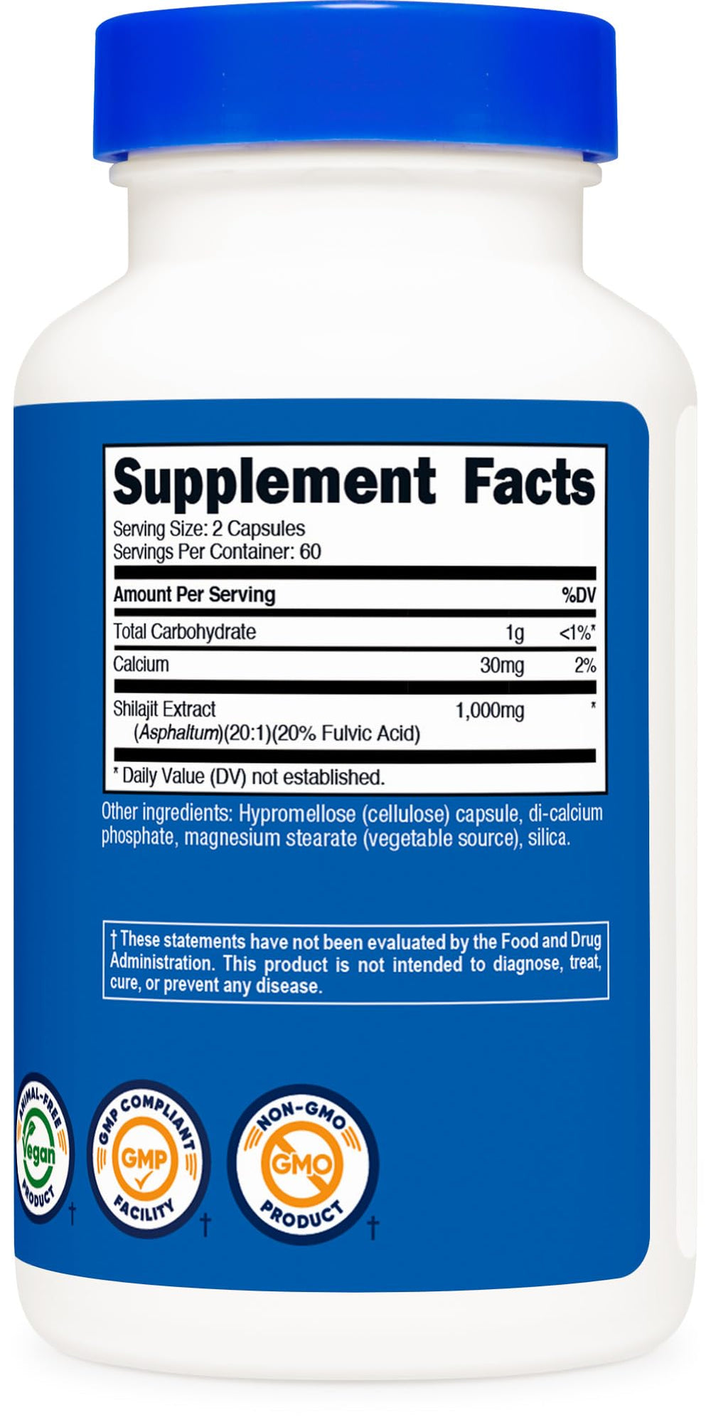 Nutricost Shilajit Capsules product label and packaging